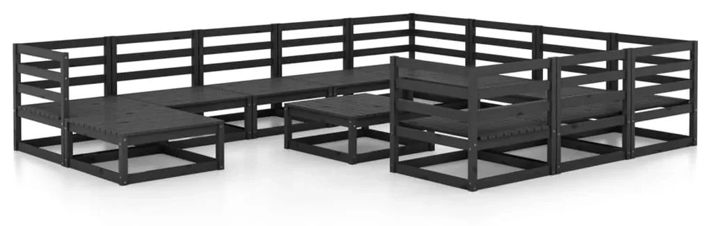 Set divani da giardino 12 pz in legno massello di pino