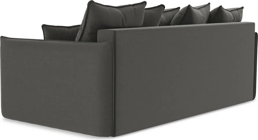 Divano grigio scuro allungabile/con contenitore con rivestimento in velluto 225 cm Hula – Makamii