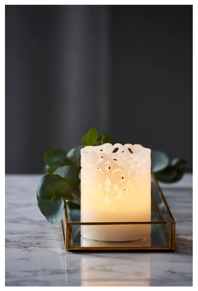 Candela LED in cera bianca, altezza 10 cm Clary - Star Trading