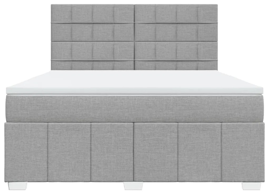 Giroletto a molle con materasso grigio chiaro180x200 cm tessuto