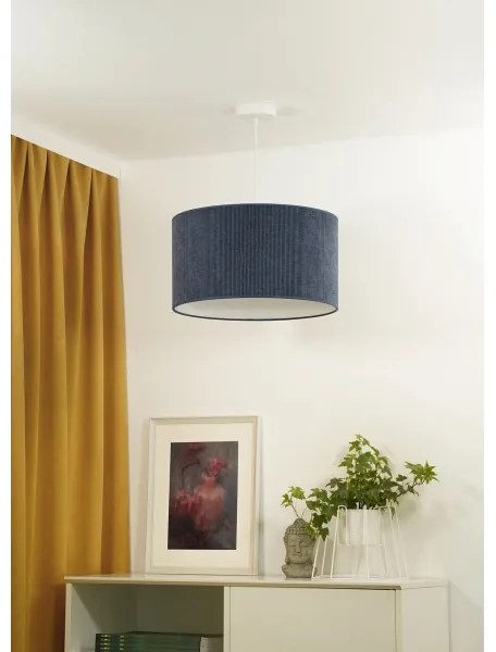 Duolla - Lampadario a sospensione con filo CORDUROY 1xE27/15W/230V diametro 40 cm blu scuro