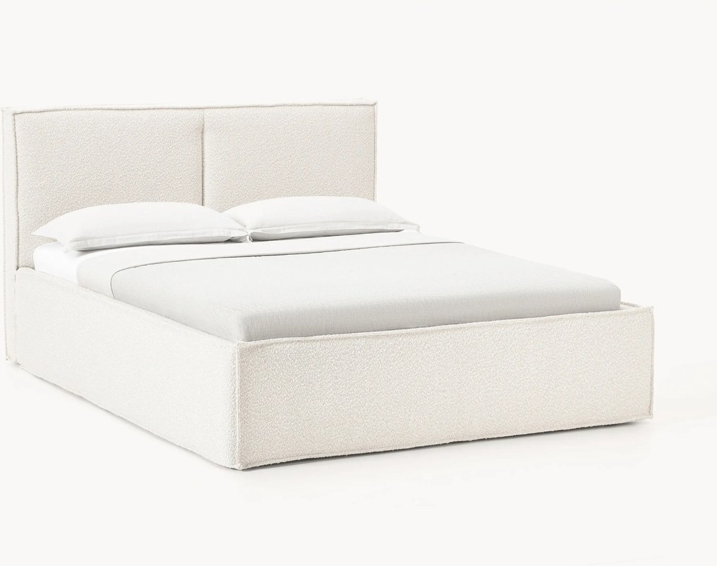 Letto imbottito in bouclé con contenitore Dream