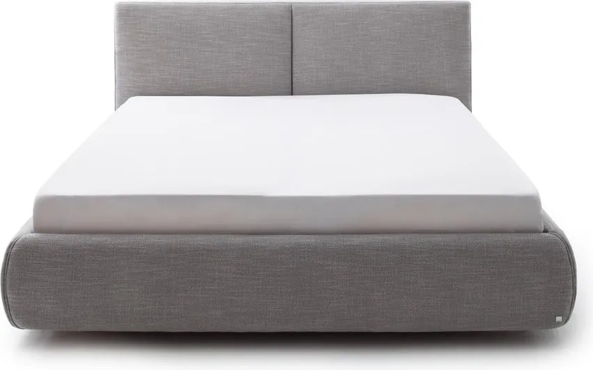 Letto matrimoniale imbottito grigio con contenitore con rete inclusa 180x200 cm Atesio – Meise Möbel