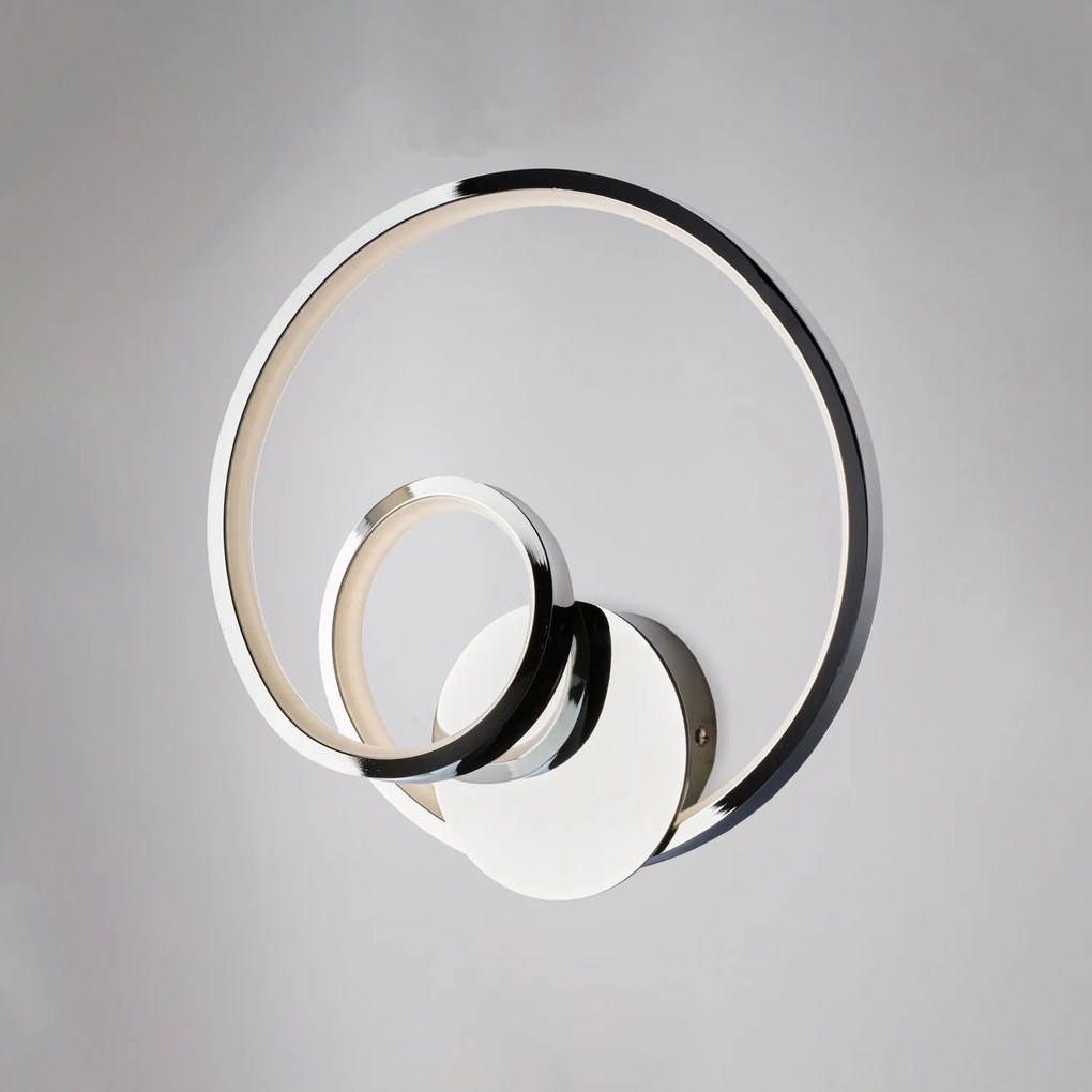 Applique Moderna Malena Con Led Integrato Metallo E Alluminio Cromo Lucido