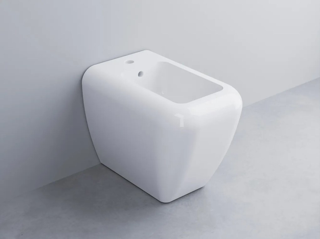 Cielo Shui bidet monoforo a pavimento in ceramica bianco lucido