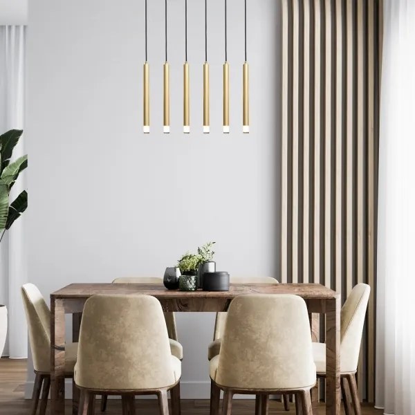 Rabalux 72363 - Lampadario a sospensione con filo RAMIRA 6xG9/5W/230V oro