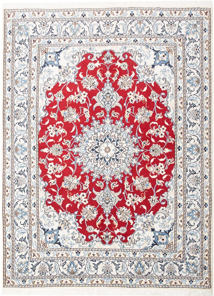Nain Tappeto 200 x 150 Rosso (Iran) Annodato A Mano