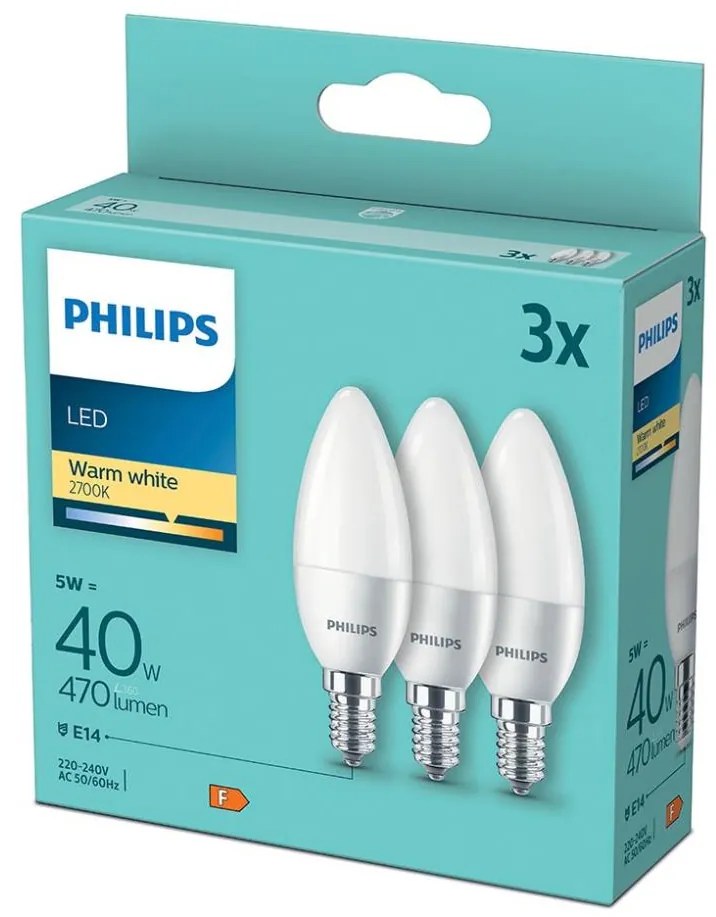 SET 3xLampadine LED Philips B35 E14/5W/230V 2700K