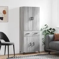 Credenza Grigio Sonoma 69,5x34x180 cm in Legno Multistrato 3198151