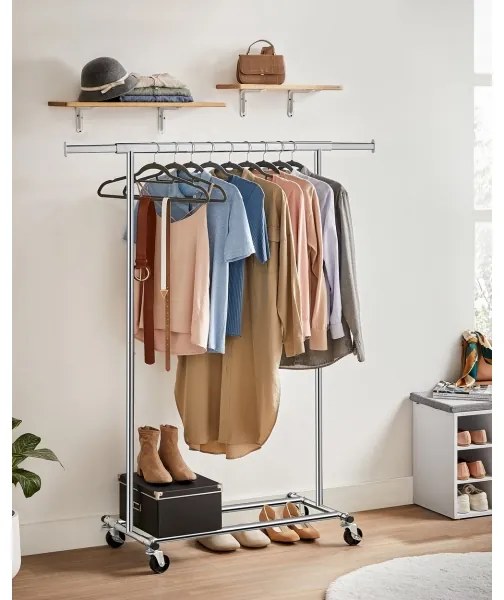 Appendiabiti mobile a piantana LINEA, argento