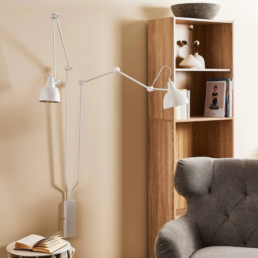 ALDEX Applique 814, orientabile, a 2 luci, bianco