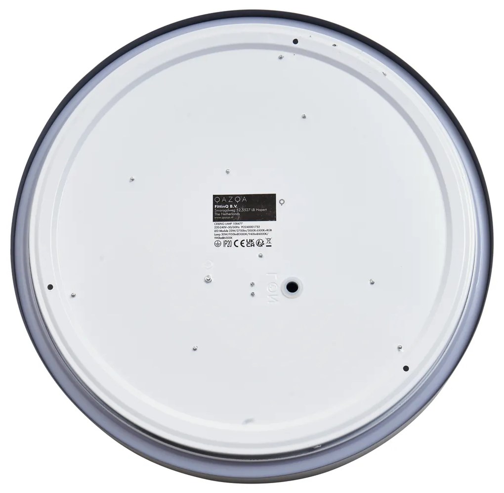 Plafoniera moderna grigia con bianco 38cm incl. LED dimmerabile RGB - Kanton