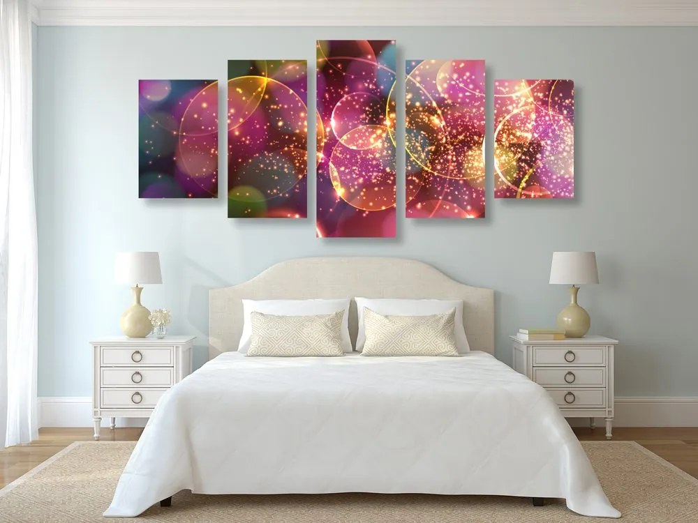 Quadri 5 pezzi – Astrazione scintillante