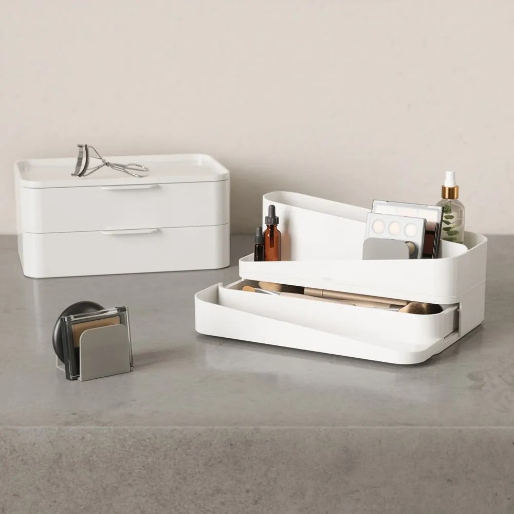 Organizer da bagno in plastica bianca per cosmetici Glam - Umbra