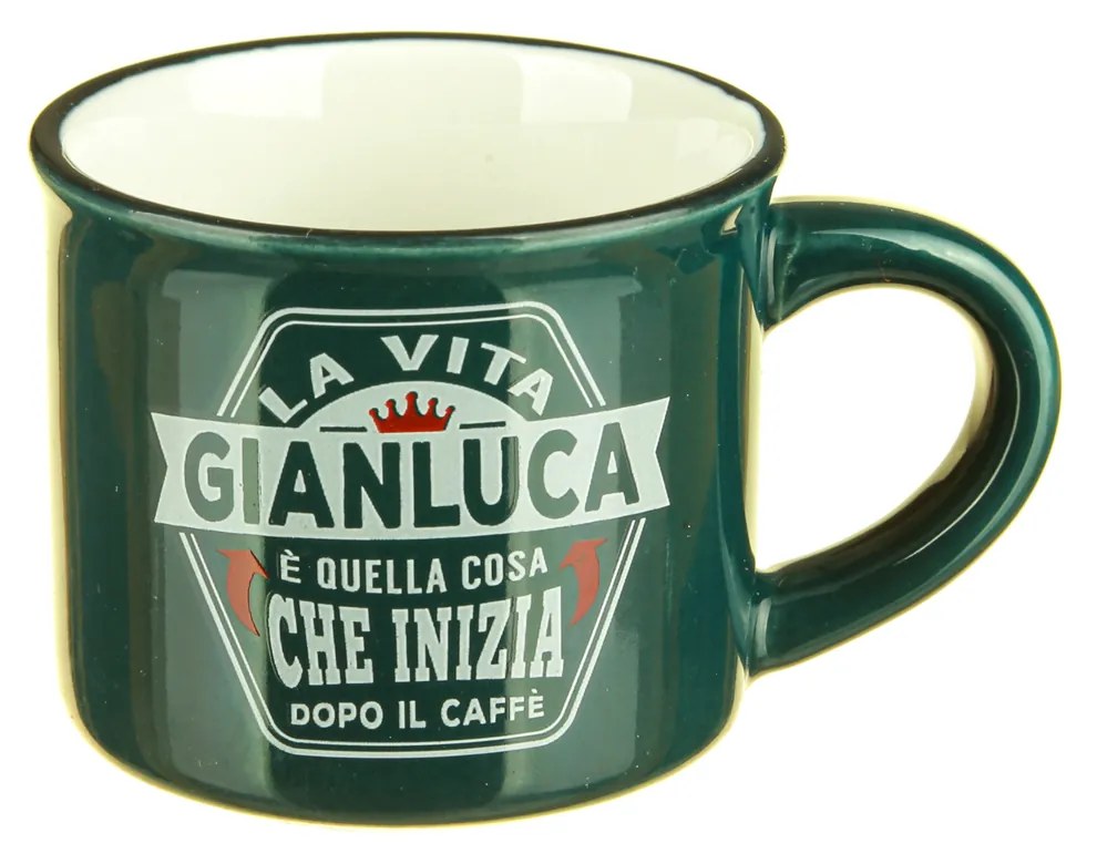 Tazzina caffè con nome Gianluca in gres porcellanato