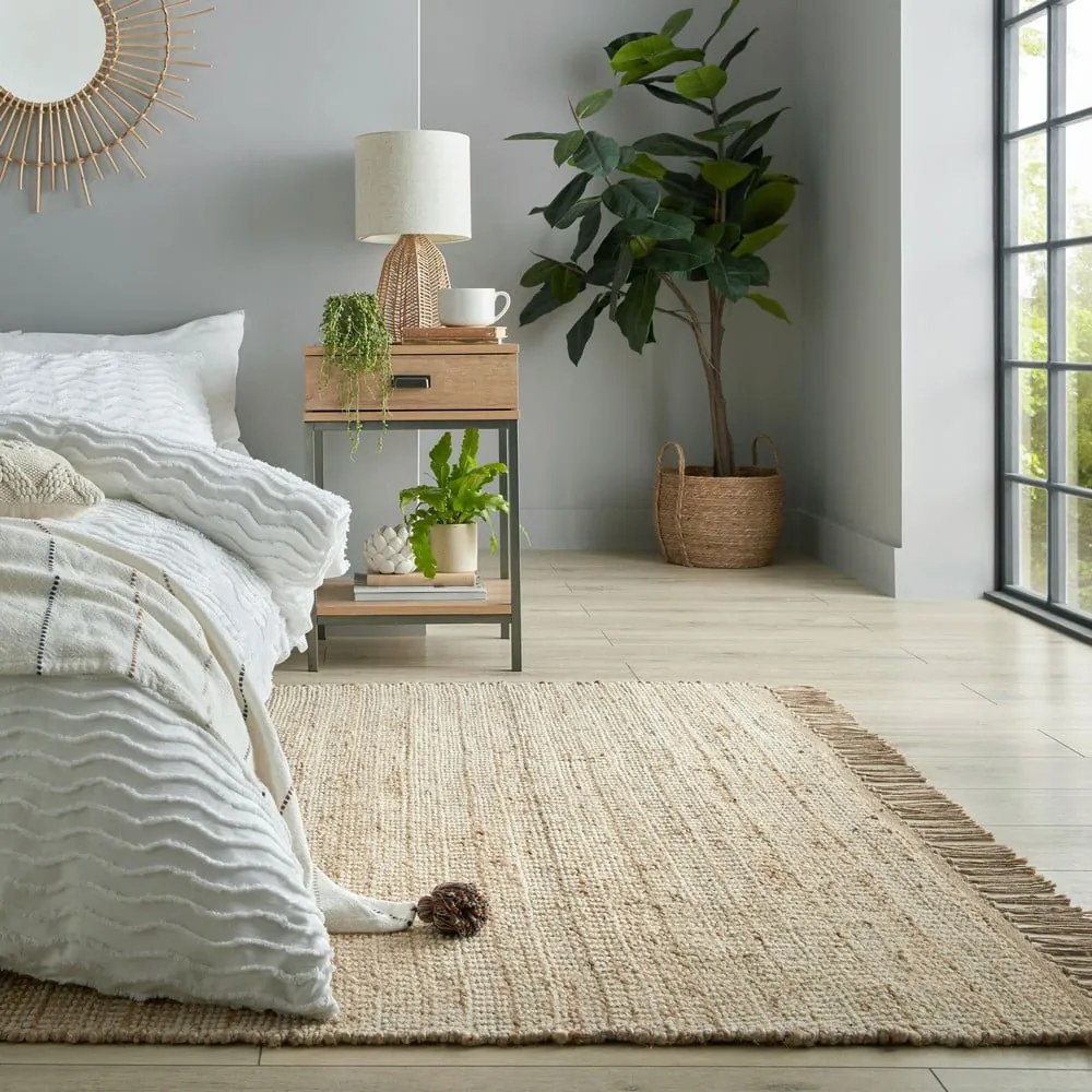 Tappeto di colore naturale in iuta tessuto a mano 60x110 cm Levi – Flair Rugs