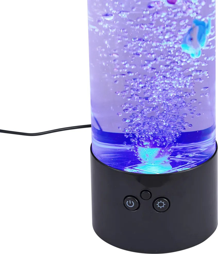 Tubo a bolle nero 30 cm con LED RGB - Sealife