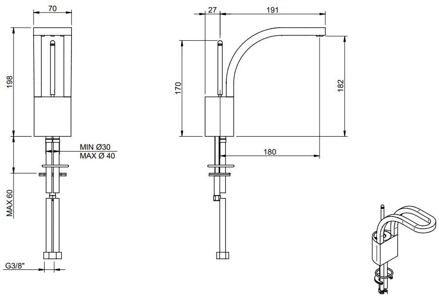 Treemme Philo IT7027CCPDZZ miscelatore monocomando lavabo medio 182mm cromo