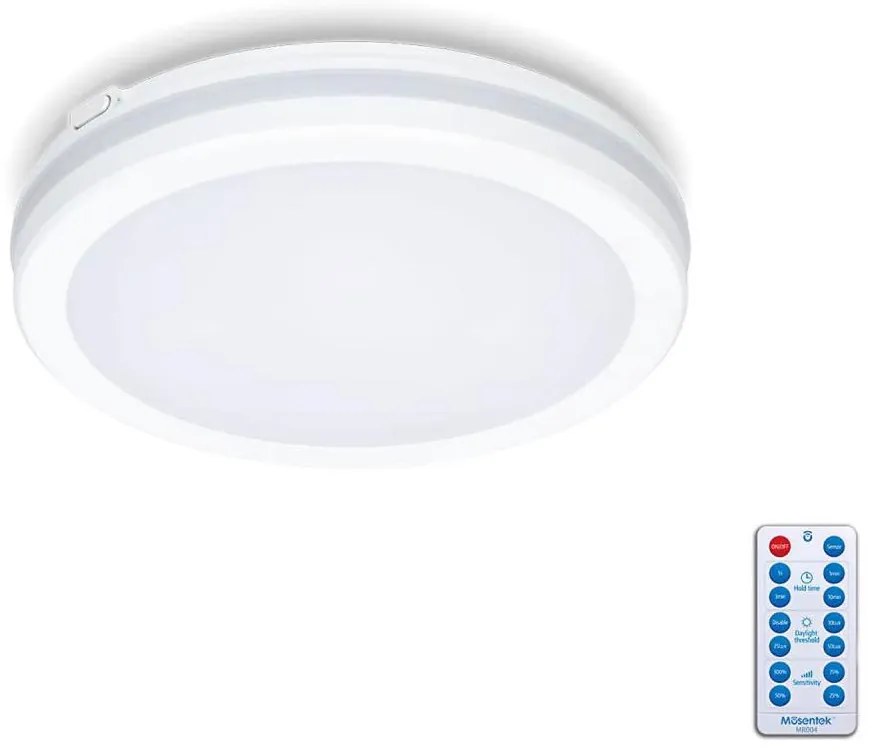 Plafoniera LED bagno con sensore LED/12W/230V Ø 20 cm bianco + telecomando