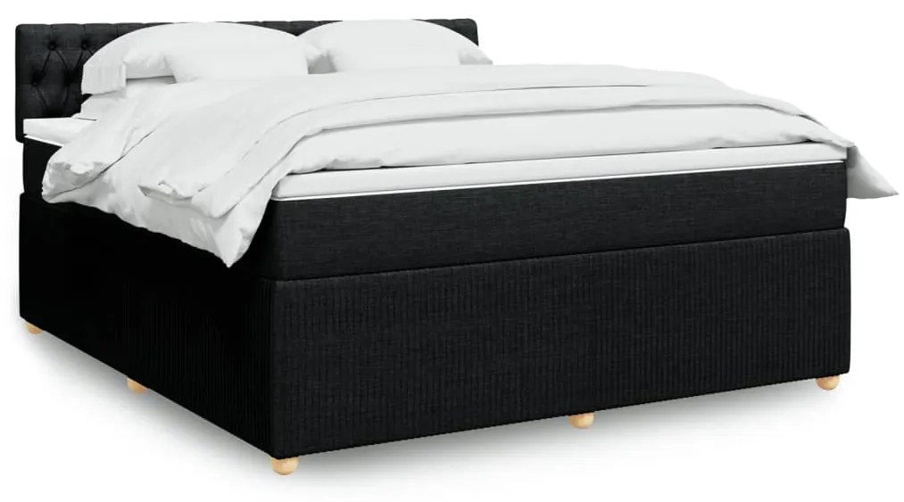Giroletto A Molle Con Materasso Nero 180x200 Cm İn Tessuto /