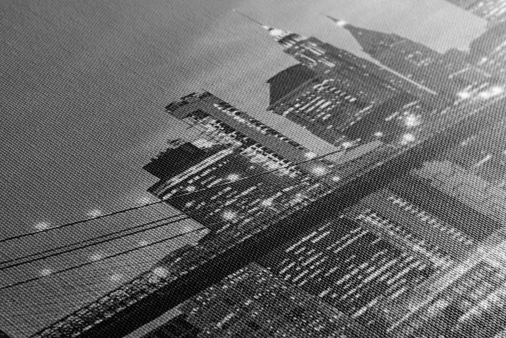 Quadro su tela – Ponte di Brooklyn incantevole in bianco e nero