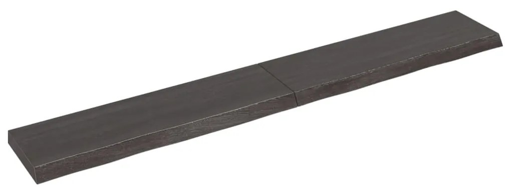Ripiano muro grigio scuro 200x30x6 cm massello rovere trattato