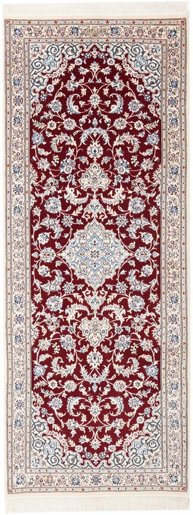 Nain Tappeto 80 x 210 Rosso (Iran) Annodato A Mano