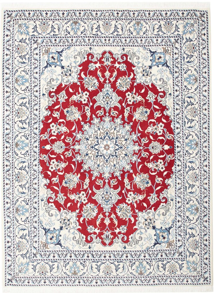 Nain Tappeto persiano 200 x 150 Rosso (Iran) Annodato A Mano