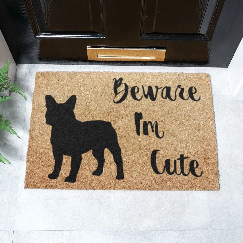 Zerbino in cocco 40x60 cm Beware I'm Cute French Bulldog - Artsy Doormats