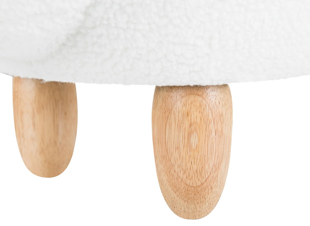 Pouf di tessuto bianco BUNNY Beliani