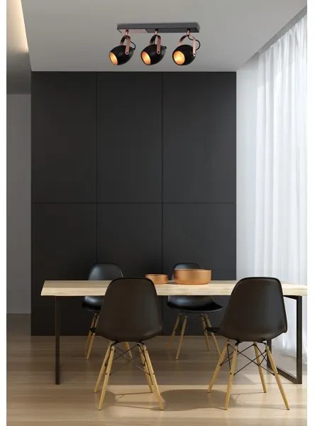 Luce Spot ANICA 3xE14/40W/230V nero/rame