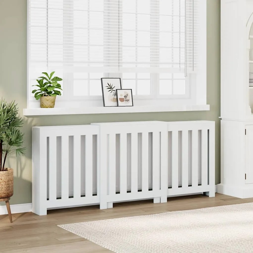Copertura Termosifone Bianca 205x21,5x83,5 Cm Legno Multistrato /