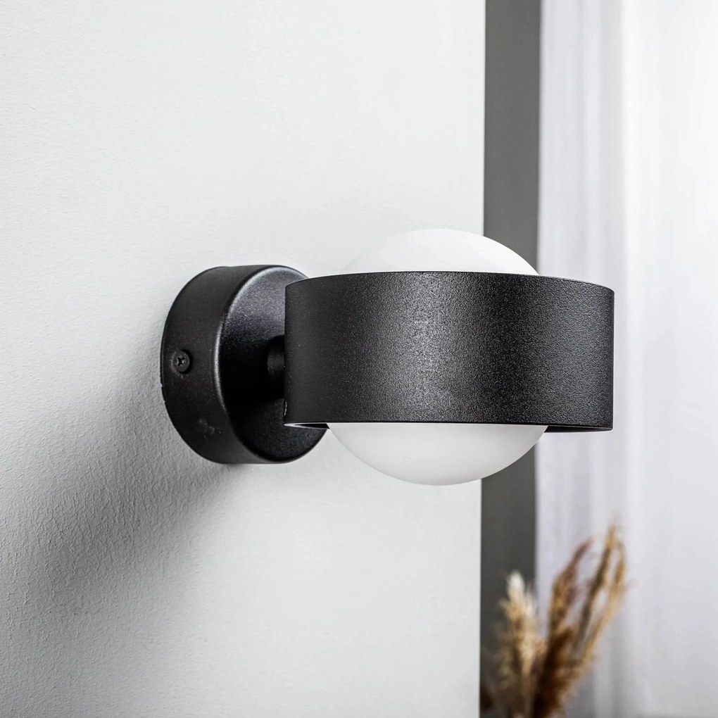Argon Applique Mado in acciaio, nero, 1 luce
