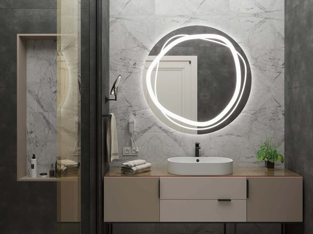 Specchio rotondo con illuminazione LED C9