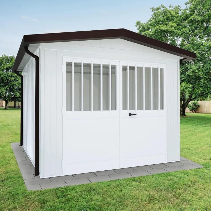 Garage acciaio Newport SAPIL, con porta battente 14.37 m², Sp 40 mm