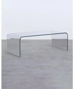 Tavolino Rettangolare in Cristallo Temperato (120x60 cm) Curve - The Masie