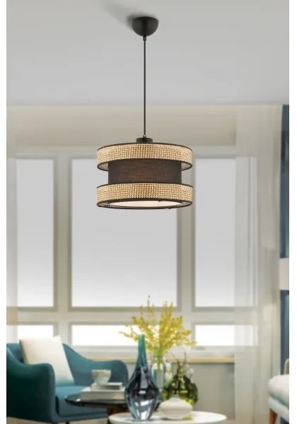 Lampadario a sospensione HALO 1xE27/60W/230V marrone/beige