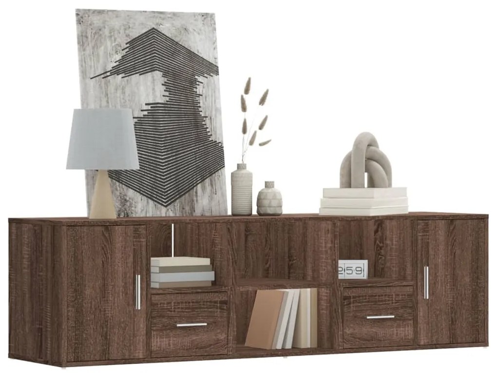 Mobile Angolare Rovere Marrone 160x40x45 Cm İn Truciolato /