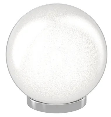 Lampada Contemporanea Glitter Metallo Cromo Vetro Soffiato Trasp 1 Luce E14