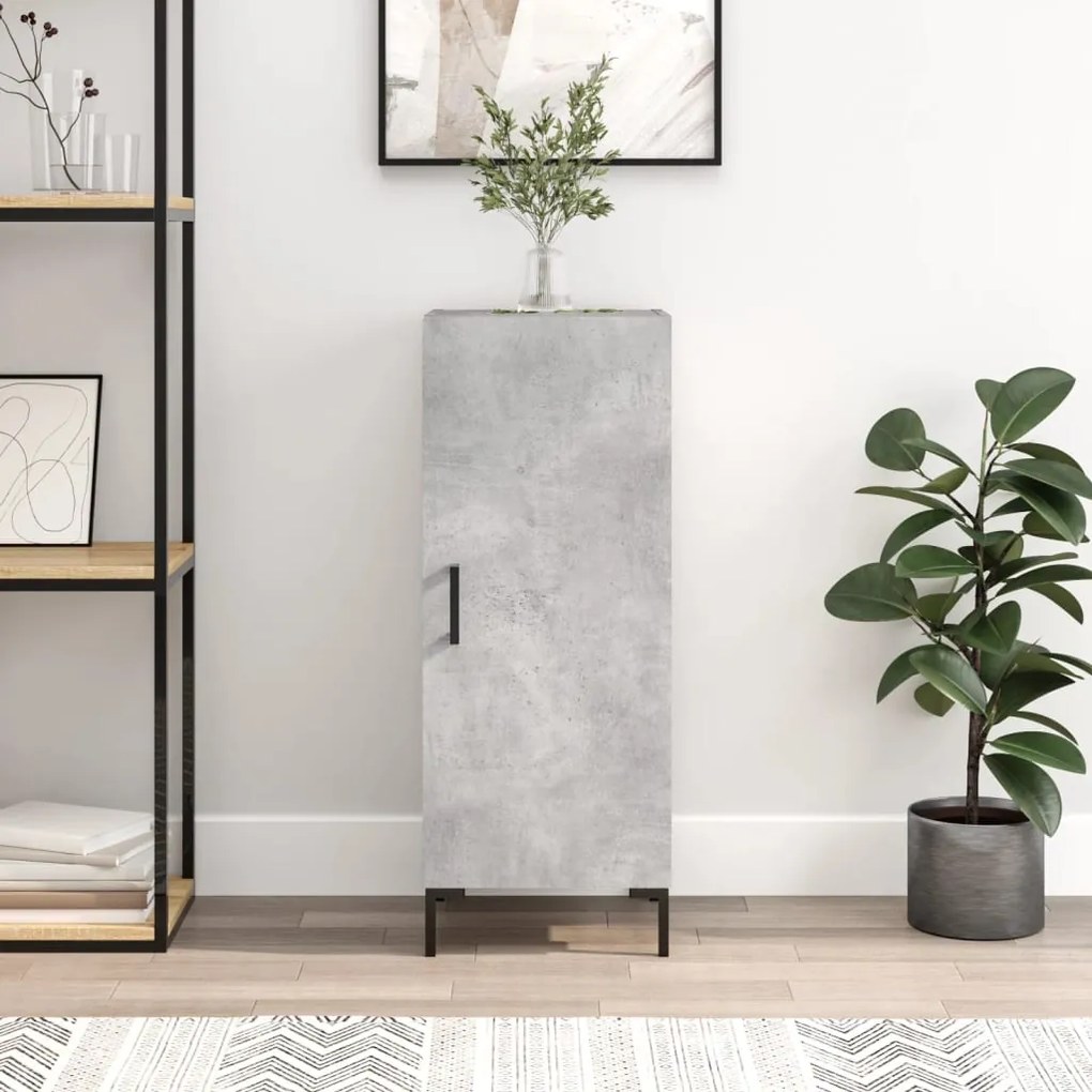 Credenza Grigio Cemento 34,5x34x90 Cm İn Legno Multistrato /