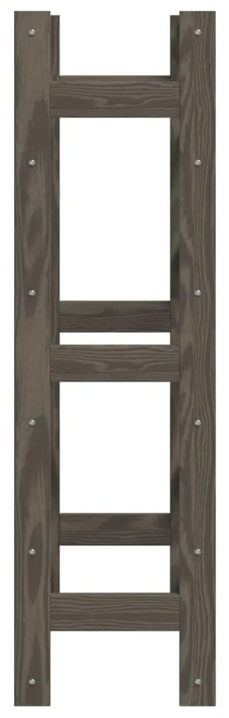 Portabottiglie per 30 bottiglie grigio legno massello di pino