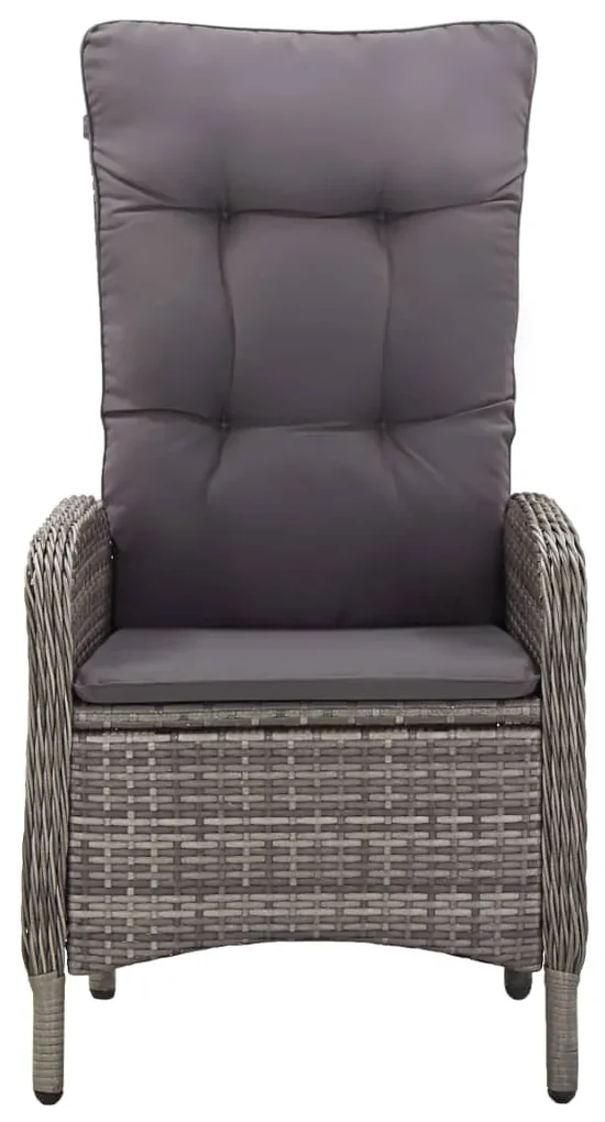 Set da bistrot per giardino 3 pz in polyrattan grigio