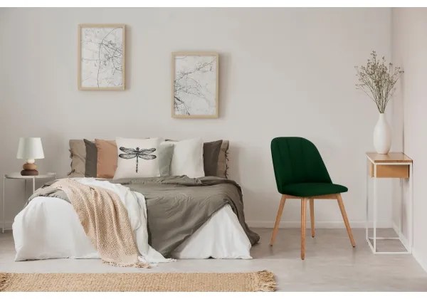 Sedia da pranzo BAKERI 86x48 cm verde scuro/faggio