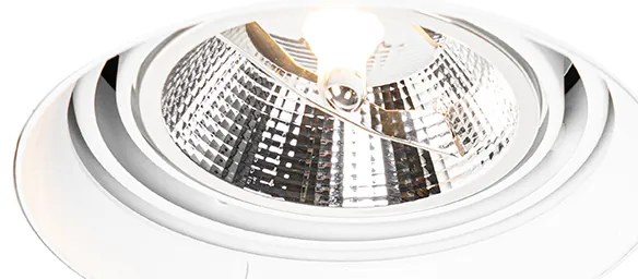 Set di 6 faretti da incasso moderni bianchi GU10 AR111 rotondi senza cornice - Oneon