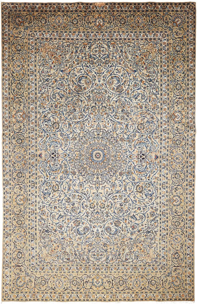 Kashan Tappeto persiano 390 x 250 Beige (Iran) Annodato A Mano