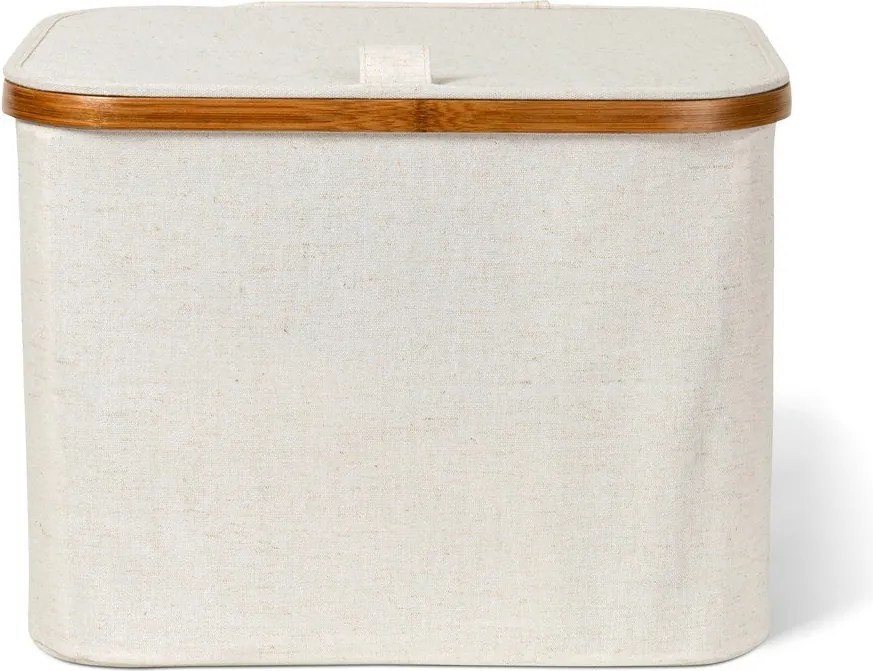 Scatola con coperchio color crema in tessuto 40,5x33x30 cm Bamboo/Linen – Bigso