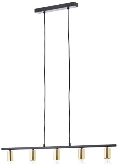Brilliant - Lampadario a sospensione con cavo KERRY 5xE27/40W/230V nero/ottone