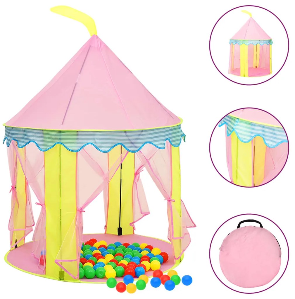 Tenda Da Gioco Per Bambini Rosa 100x100x127 Cm /