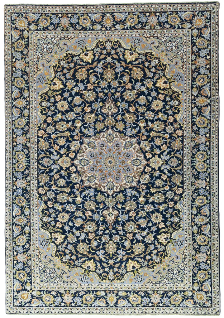 Najafabad Tappeto 240 x 340 Blu (Iran) Annodato A Mano