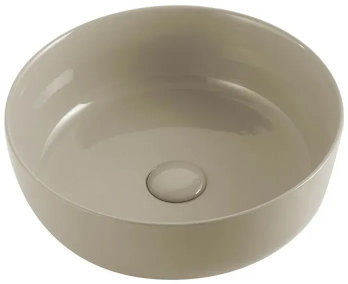 Lavabo da appoggio sabbia tondo 38,5 cm in ceramica Zelos